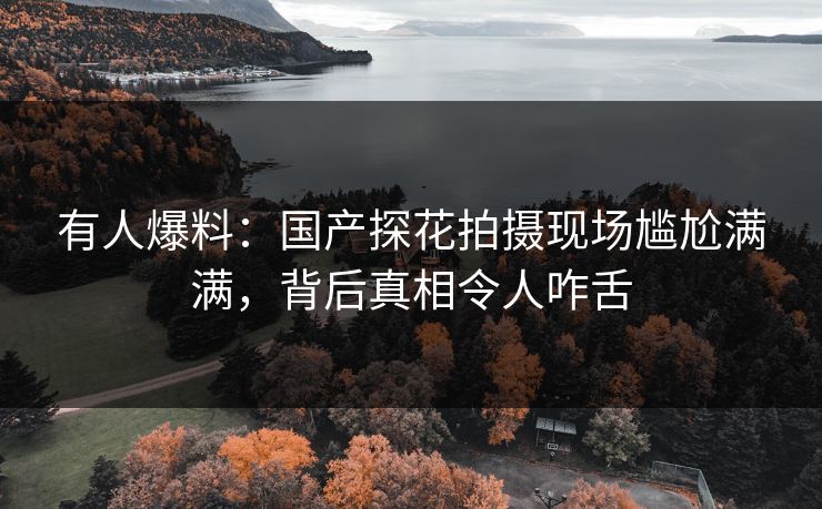 有人爆料：国产探花拍摄现场尴尬满满，背后真相令人咋舌