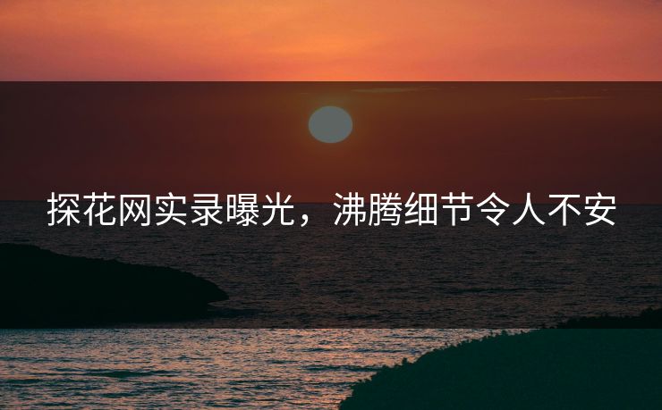 探花网实录曝光，沸腾细节令人不安