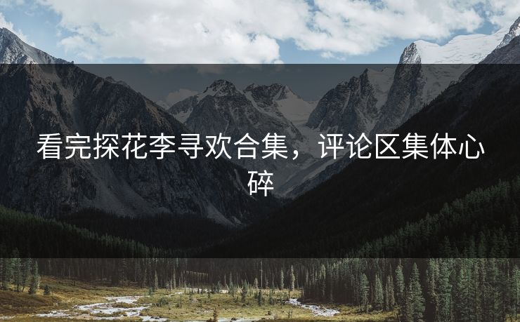 看完探花李寻欢合集，评论区集体心碎