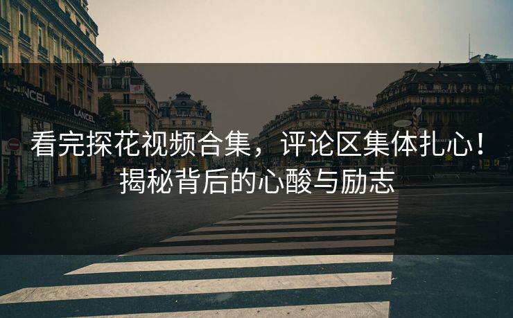 看完探花视频合集，评论区集体扎心！揭秘背后的心酸与励志