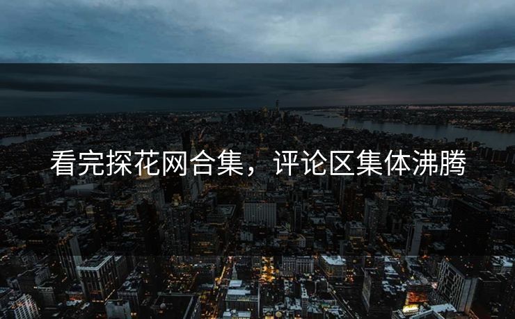 看完探花网合集，评论区集体沸腾