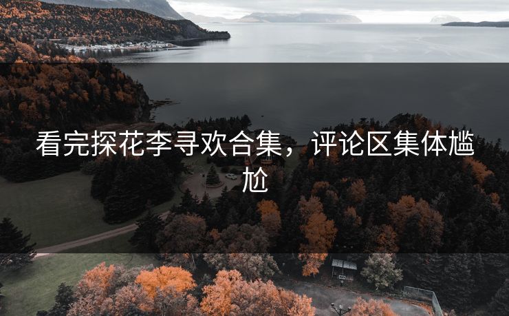 看完探花李寻欢合集，评论区集体尴尬