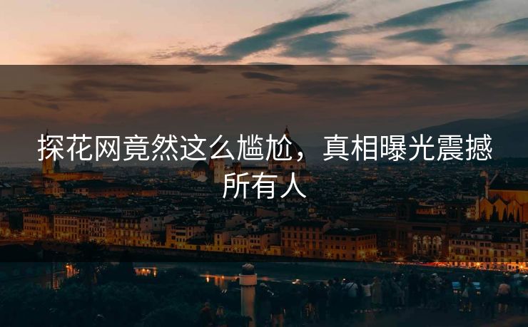 探花网竟然这么尴尬，真相曝光震撼所有人