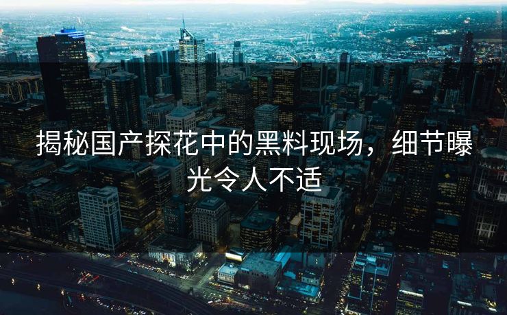 揭秘国产探花中的黑料现场，细节曝光令人不适