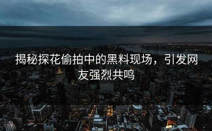 揭秘探花偷拍中的黑料现场，引发网友强烈共鸣