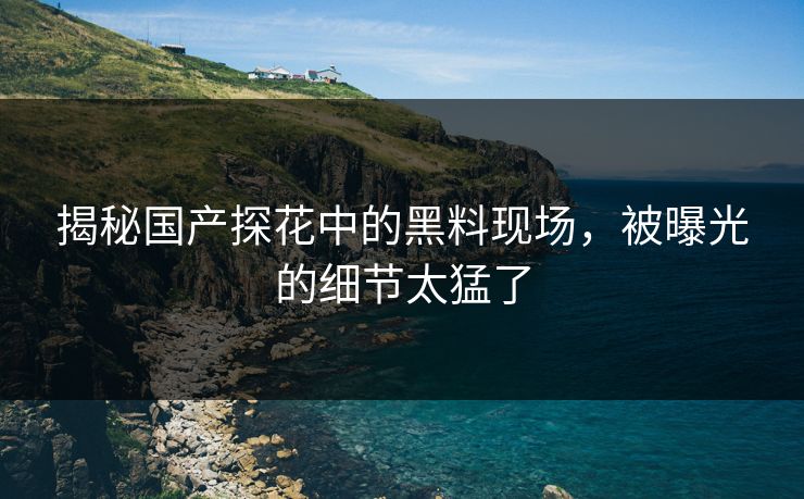 揭秘国产探花中的黑料现场，被曝光的细节太猛了