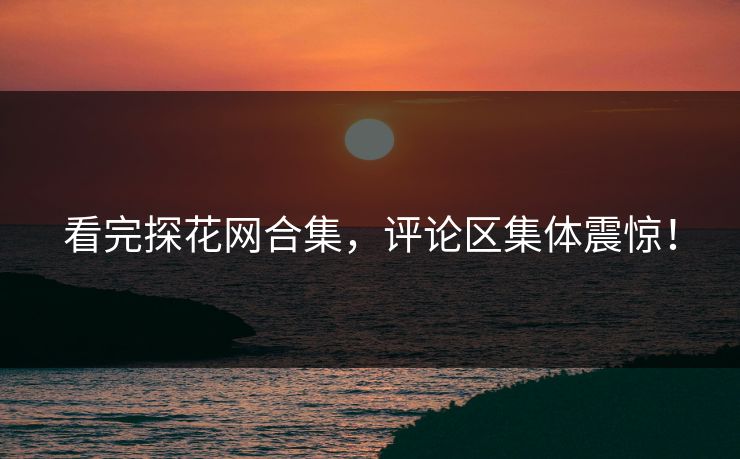 看完探花网合集，评论区集体震惊！