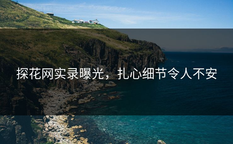 探花网实录曝光，扎心细节令人不安