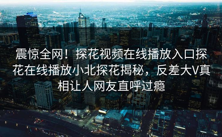 震惊全网！探花视频在线播放入口探花在线播放小北探花揭秘，反差大V真相让人网友直呼过瘾