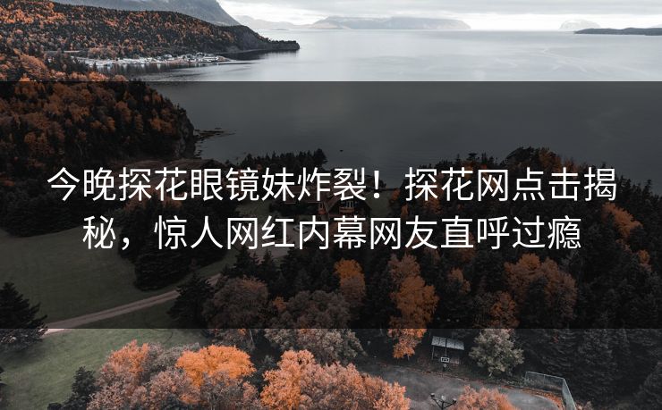 今晚探花眼镜妹炸裂！探花网点击揭秘，惊人网红内幕网友直呼过瘾