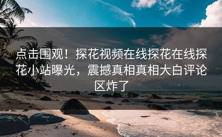 点击围观！探花视频在线探花在线探花小站曝光，震撼真相真相大白评论区炸了
