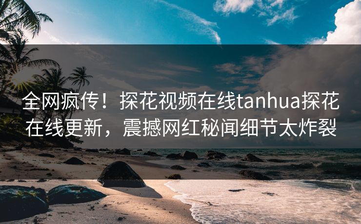 全网疯传！探花视频在线tanhua探花在线更新，震撼网红秘闻细节太炸裂